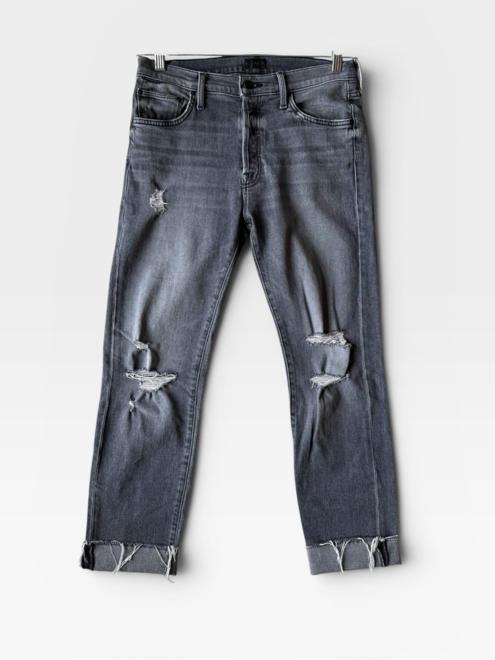 MOTHER The Scrapper Cuff Ankle Fray Jeans - Picture 2 of 11